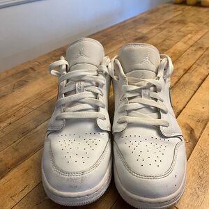 Nike Air Jordan 1 Low Retro Gs Neon Swooshes - youth size 7 -worn 5-6 times